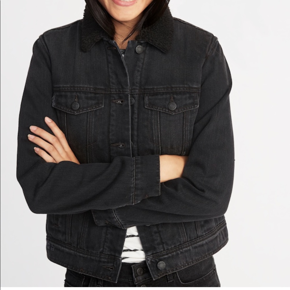 Sherpa lined denim jacket